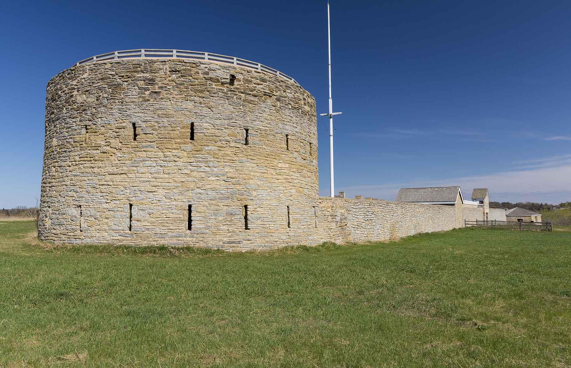 <p>In Minnesota, there are preserved burial mounds dating as far back as 3000 BC in Mille Lacs Kathio State Park, but the Round Tower at <a href="https://www.mnhs.org/fortsnelling">Fort Snelling</a> is likelier to command your attention. Originally called Fort St Anthony, this stone fortress was built between 1820 and 1825 and was practically impregnable, with musket slits that allowed defenders to fire at enemies. Today, you can learn about the site at the restored Plank Museum & Visitor Center.</p>