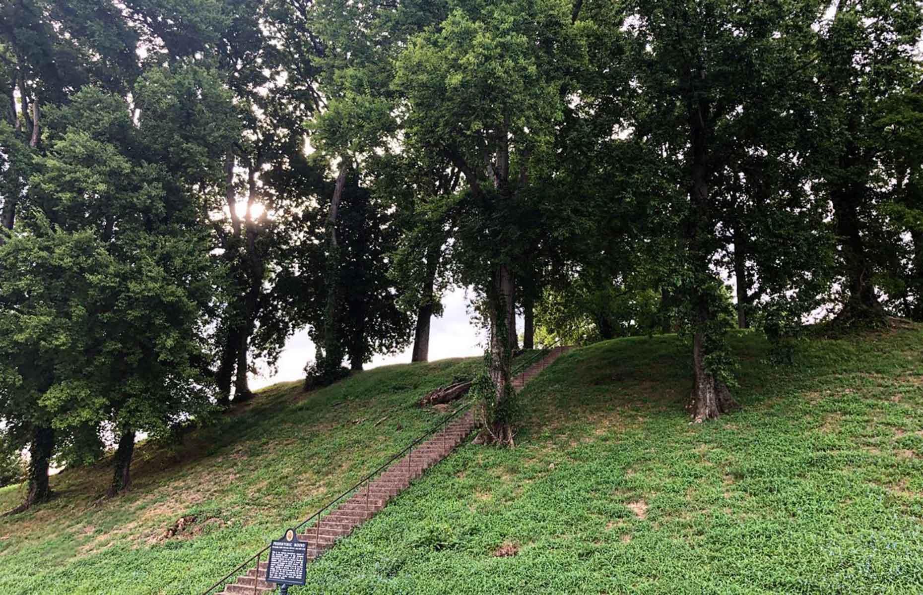 <p>In the northwestern corner of Alabama lies the <a href="https://www.florencealmuseums.com/landing-page/indianmoundmuseum">Florence Indian Mound</a>, an ancient man-made structure built between <a href="https://www.nps.gov/fosm/learn/historyculture/woodlandperiod.htm">AD 100 and 500</a>. A sign at the base of the steps explains that the grassy landmark was probably used as a base for ceremonial temples or chief’s houses, and was encircled by an earthen wall. You can climb the steps to the top to take in the ancient wonder; it’s thought smaller mounds, villages and cultivated fields once lay nearby.</p>  <p><strong><a href="http://bit.ly/3roL4wv">Love this? Follow our Facebook page for more travel inspiration</a></strong></p>