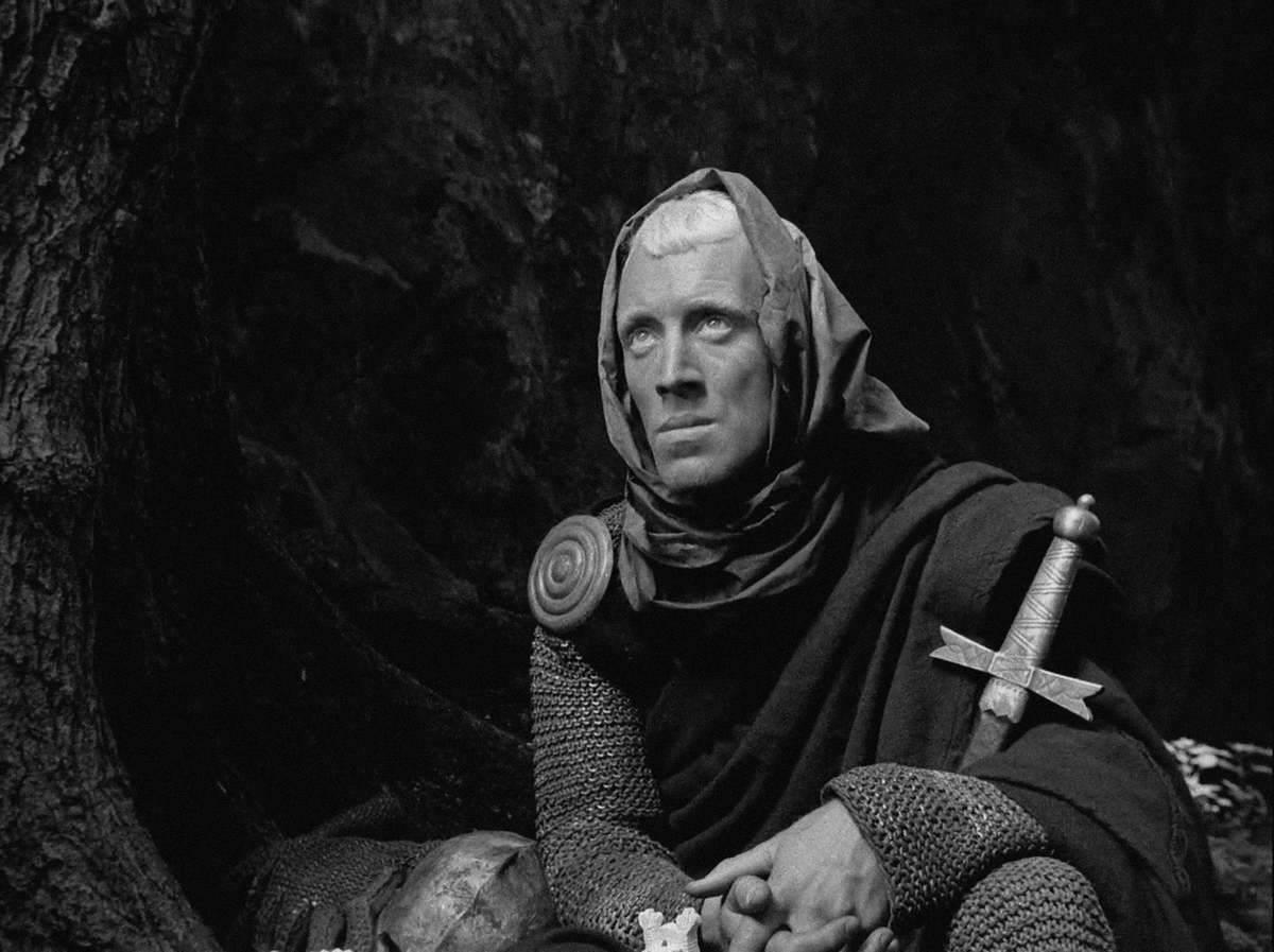 <p>Ingmar Bergman directs <i>The Seventh Seal</i>, set in Sweden during the Black Death. The classic medieval tale personifies Death, who engages a knight in a game of chess. </p> <p>The historical fantasy film features stories from the Book of Revelation as the inspiration for its medieval adaptation. Revelation's passage is where the movie's title is derived from. </p>