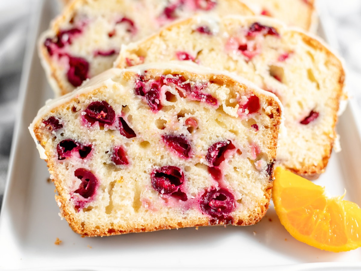 Orange Glazed Cranberry Bread