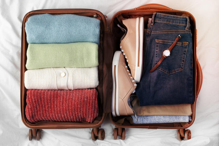 Rolled clothing can save space in your tight bag or suitcase. 