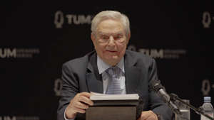 George Soros delivering a speech during the 2023 Munich Security Conference. Open Society Foundations/YouTube/Video screenshot