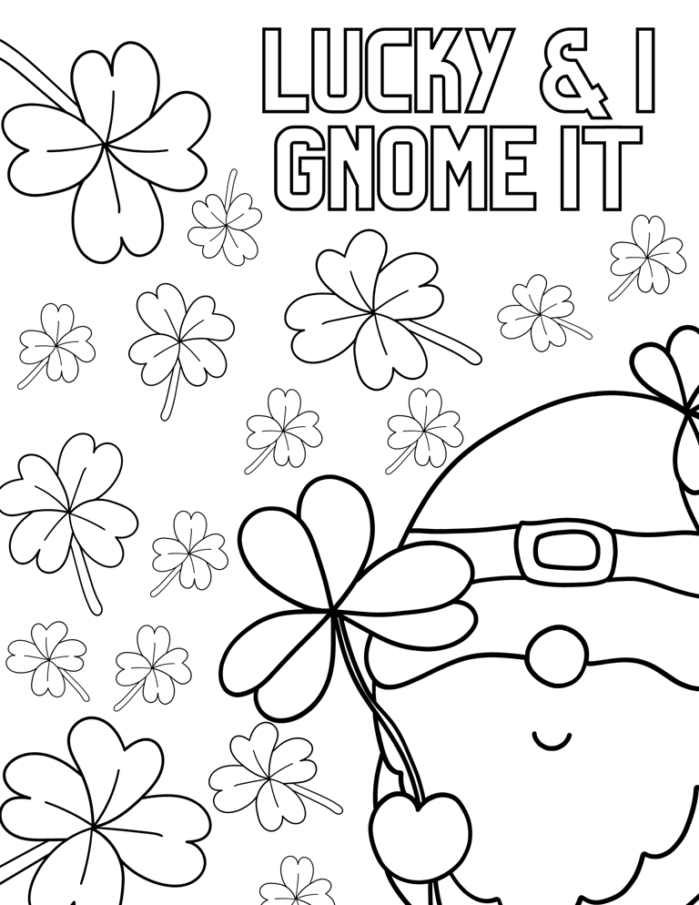 7 St. Patrick’s Day Gnomes Coloring Pages