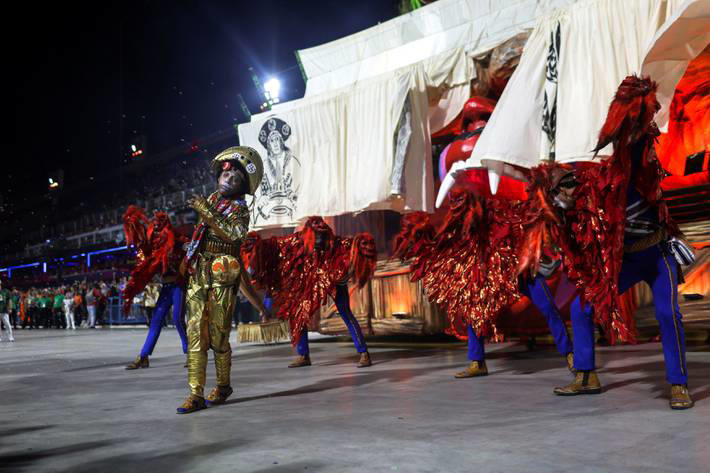O título coroa a segunda passagem do carnavalesco Leandro Vieira pela escola, que levou à Marquês de Sapucaí a história de Lampião, o rei do cangaço Foto: Ricardo Moraes/Reuters
