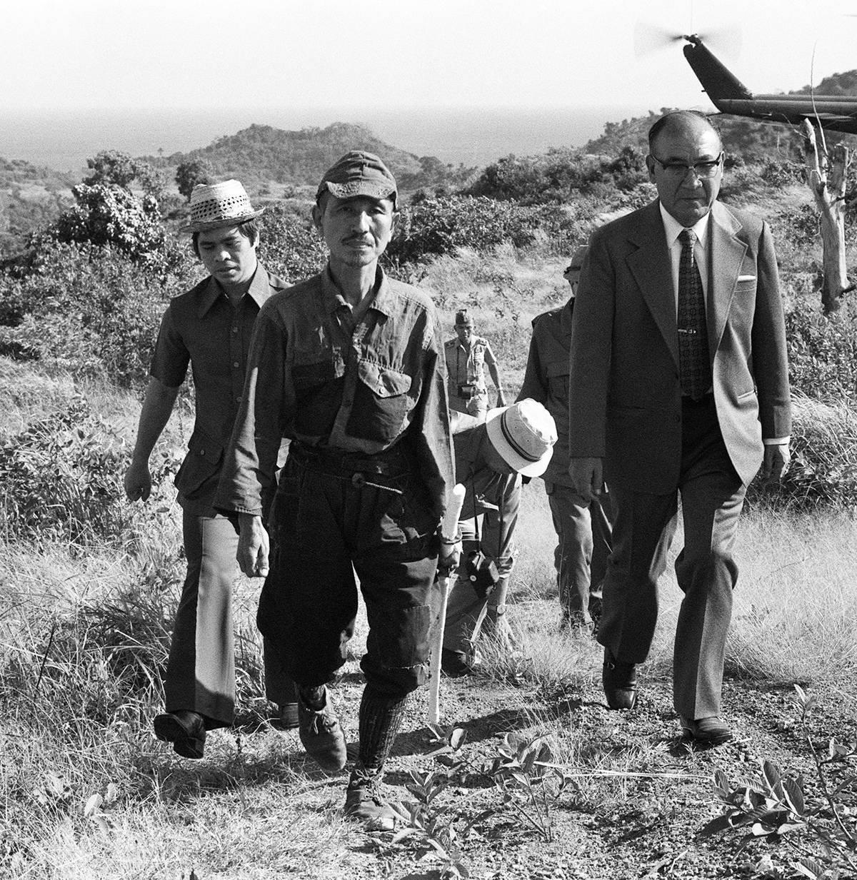 <p>Hiroo Onada was a Japanese intelligence officer and holdout who continued his service while hiding in the Philippines by using guerilla tactics and harassing locals.</p> <p>Onada refused to believe leaflets and the locals that said: "the war was over." In 1974, as per Onada's demand, his commanding officer had come to his hideout and relieved him of duty. </p>