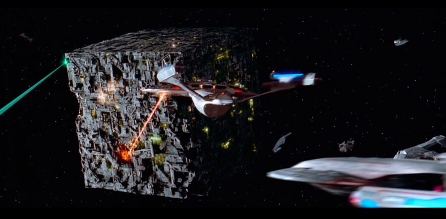 Starfleet vs. the Borg in Star Trek: First Contact (1996)