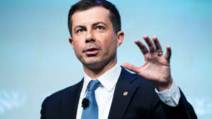 Transportation Secretary Pete Buttigieg speaks during the National Association of Counties 2023 Legislative Conference on Feb. 13. Tom Williams/CQ-Roll Call, Inc via Getty Images