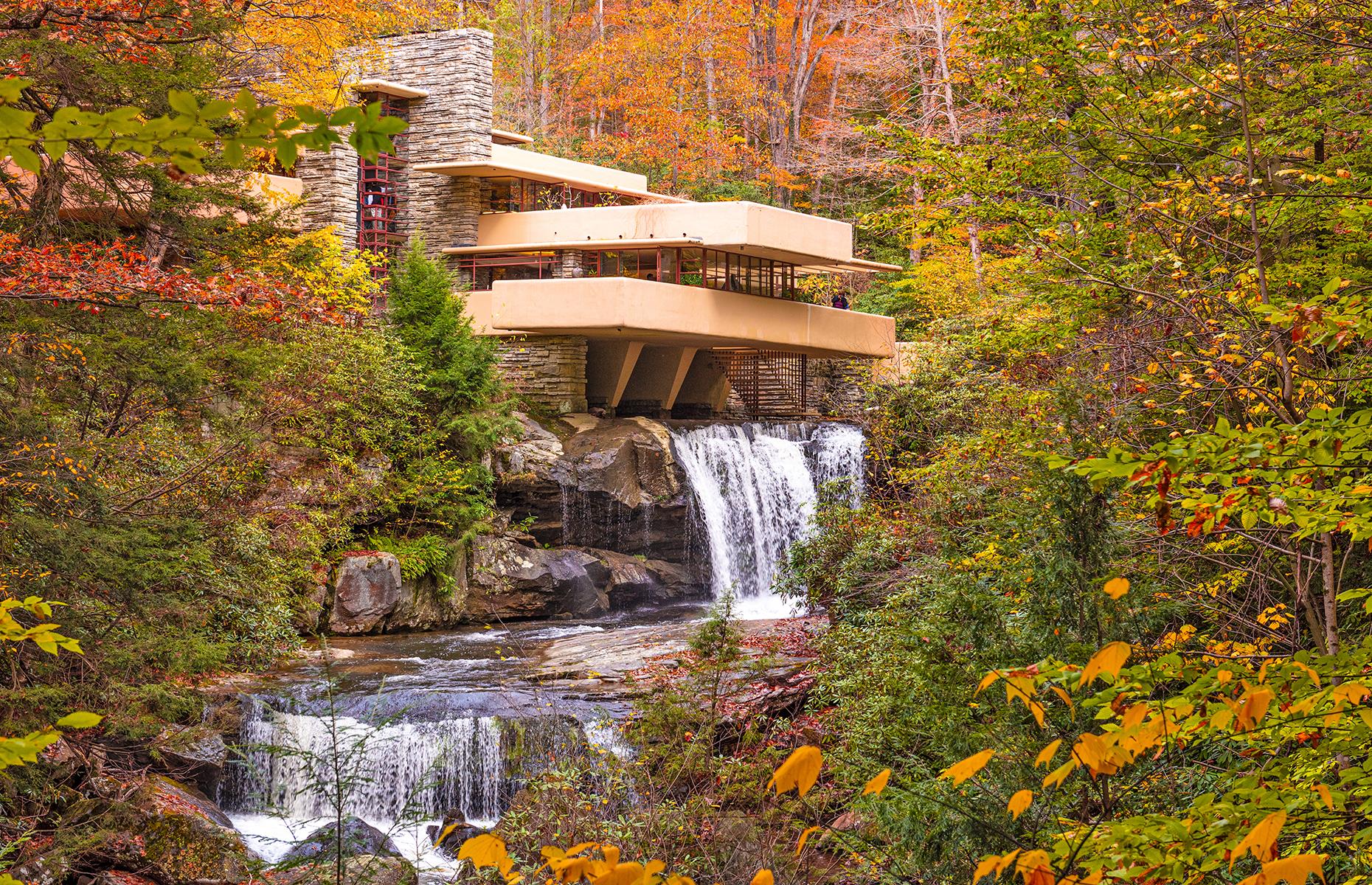Hovering over cascading waterfalls, this multi-tiered house somehow blends in with its forest surroundings and brings the outside in with numerous terraces, walkways and wall-to-ceiling windows. Built in 1935, the house is often regarded as Frank Lloyd Wright's most accomplished design and is included in Smithsonian's list of 28 Places to See Before You Die. Both guided tours of the interior and self-guided tours of the grounds are available.