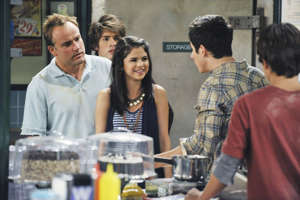 Selena Gomez with David DeLuise in a still from Wizards of Waverly Place.