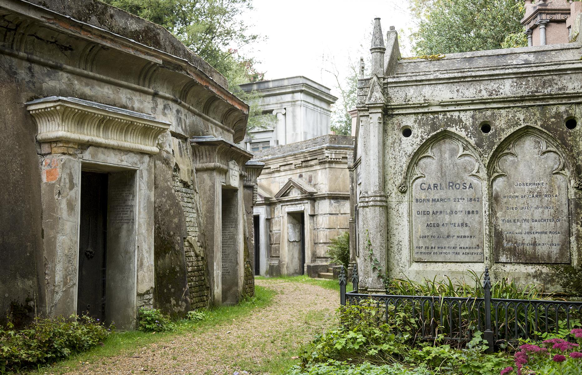 <p><a href="https://highgatecemetery.org/">A cemetery</a> holding some 170,000 people and around 53,000 graves – many of them long abandoned – is a recipe for spooks and spirits. And, in the 1970s, reports of the supernatural here at Highgate were rife. Ghostly shapes had reportedly been seen wandering about the tree-shrouded tombstones, while animals were found dead, with injuries to the neck. The macabre goings-on were attributed to the so-called Highgate Vampire and books were even written on the subject. Although decades have passed, a wander through the green-choked gravesite is just as haunting.</p>