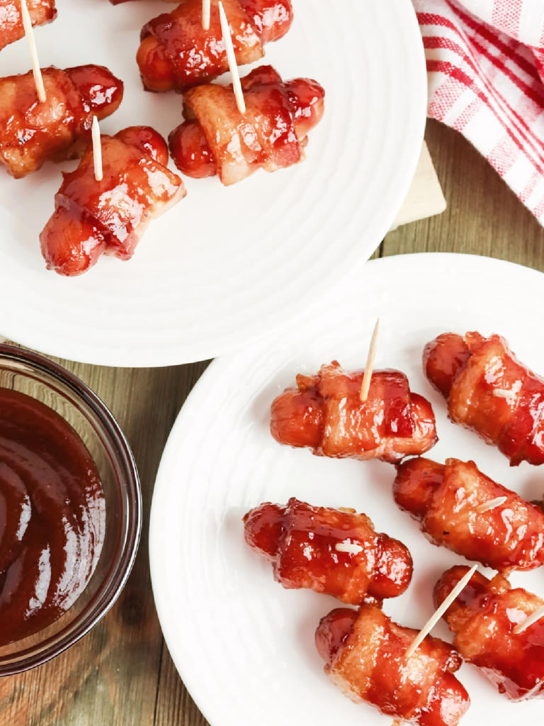 EASY Bacon Wrapped Smokies with BBQ Sauce