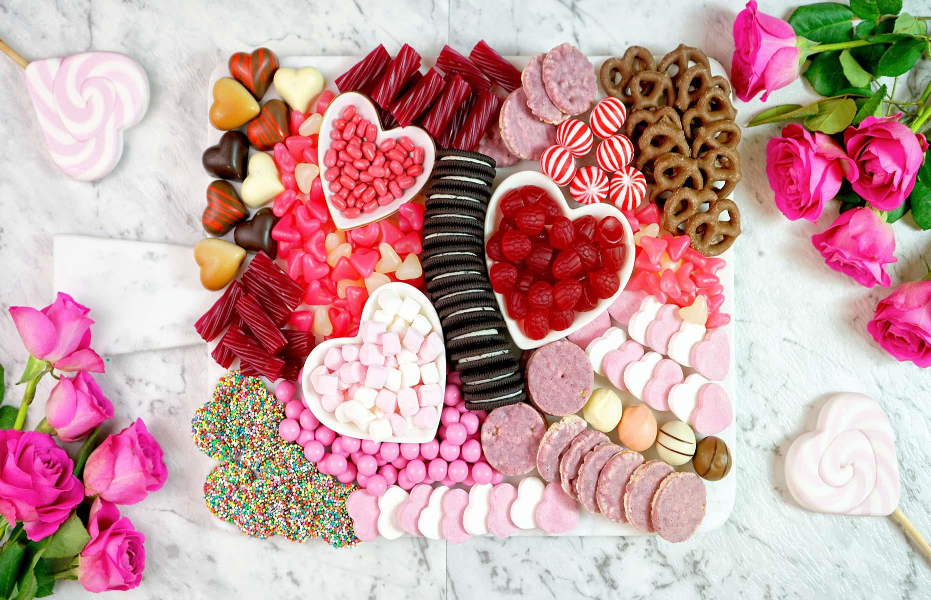 <p>For a sweet treat that's perfect for Valentine's Day, make a pink-and-red grazing board using heart-shaped sweets. This is an easy board that will only take a quick trip to the shops, and in February you'll have plenty of options to choose from. You can use <a href="https://www.zwilling.com/uk/staub-ceramique-9-cm-heart-ceramic-mini-cocotte-cherry-40511-092-0/40511-092-0.html?cgid=our-brands_staub_ceramics_minis">heart-shaped ramekins</a> to make the board extra pretty.</p>  <p><a href="https://www.lovefood.com/recipes/59755/chocolate-fondue-recipe"><strong>Pair your board with this homemade chocolate fondue</strong></a></p>