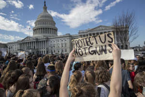 School students from Montgomery County, Md., in suburban Washington, rally in solidarity with those affected by the shooting at Parkland High School in Florida, at the Capitol in Washington, in this photo from Feb. 21, 2018.