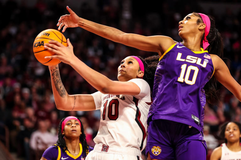 What channel is LSU women's basketball vs. South Carolina on today