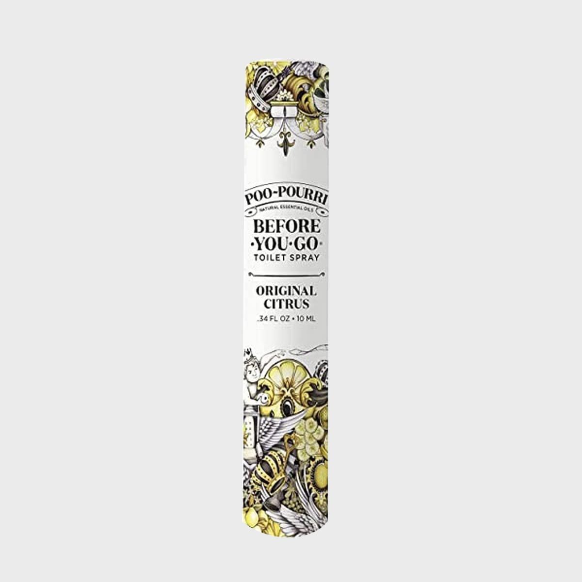 <p>This might seem like a silly purchase with a giggle-inducing name at first glance, but it's among the more considerate Amazon travel accessories if you're vacationing with others. Once you try it, you're likely to find yourself packing <a href="https://www.amazon.com/Poo-Pourri-Before-You-Go-Toilet-Travel-Original/dp/B07CN6ZDVY" rel="noopener noreferrer">Poo-Pourri</a> on each trip. If you're sharing a hotel, practice thoughtful <a href="https://www.rd.com/list/all-your-bathroom-etiquette-questions-answered/">bathroom etiquette</a> and keep things smelling nice and fresh with this scented spray that's specifically designed for the latrine.</p> <p class="listicle-page__cta-button-shop"><a class="shop-btn" href="https://www.amazon.com/Poo-Pourri-Before-You-Go-Toilet-Travel-Original/dp/B07CN6ZDVY">Shop Now</a></p>