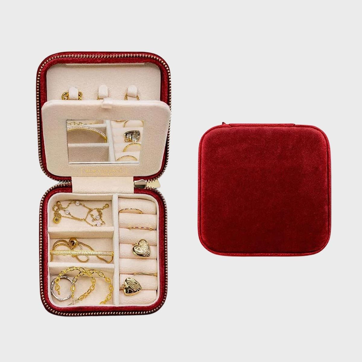<p>When it comes to Amazon travel accessories, this plush velvet <a href="https://www.amazon.com/Benevolence-Plush-Velvet-Travel-Jewelry-Organizer-Necklaces/dp/B0BBVR6HYG" rel="noopener">compact jewelry box</a> is an affordable way to keep your baubles safe and tangle-free. The <a href="https://www.rd.com/list/best-travel-jewelry-case/">travel jewelry case</a> has a built-in mirror and several separate compartments, including a secret space for earrings or other valuables. The handheld design comes in fun colors, like red emerald green, cyan blue and dusty pink. And if you're looking for the best way to store your accessories at home, consider these <a href="https://www.rd.com/list/jewelry-organizers/" rel="noopener noreferrer">jewelry organizers</a>.</p> <p class="listicle-page__cta-button-shop"><a class="shop-btn" href="https://www.amazon.com/Benevolence-Plush-Velvet-Travel-Jewelry-Organizer-Necklaces/dp/B0BBVR6HYG">Shop Now</a></p>