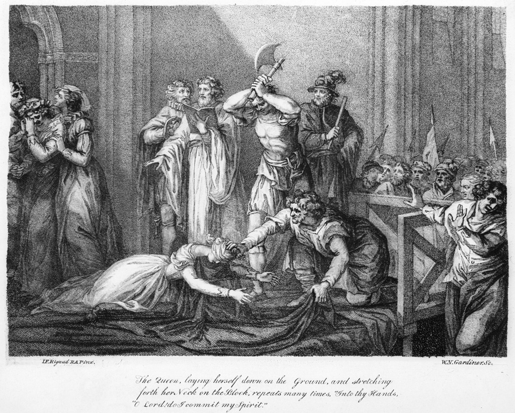<p>Somehow it took multiple tries to successfully behead Mary. On the first blow, the executioner missed her neck and struck her on the back of her head. With the second blow, she was almost completely decapitated, but the executioner had to cut through a bit of sinew with his axe. </p> <p>After the deed was done, there were multiple reports that the queen's small dog emerged from her skirt, terrified and drenched in blood. Other eyewitness accounts noted that Mary's signature auburn hair was merely a wig and that she actually had short, grey hair.</p>