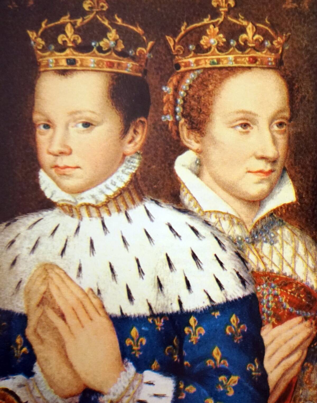 <p>Mary and Francis lived a charmed life and got along well growing up together. They formally married when she was 16 and he was 14 in 1558. A year later, they both became King and Queen of France when Henry II died in a freak jousting accident. </p> <p>Their reign came to an abrupt end in 1560 when Francis contracted a middle ear infection. It got so bad that an abscess formed in his brain and killed him. His ten-year-old brother ascended the throne and a grief-stricken Mary returned to her native Scotland nine months later. </p>