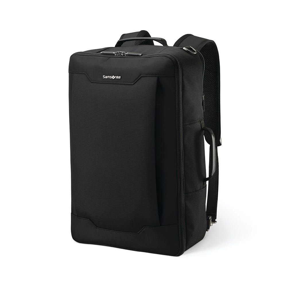 <p><strong>$199.99</strong></p><p><a href="https://shop.samsonite.com/backpacks-bags/weekender-bags/silhouette-17-backpack/139027XXXX.html">Shop Now</a></p><p>Designed to open up like a soft-side suitcase, the Silhouette 17 is a simple travel backpack with a trusted Samsonite build. It holds just under 30L, but thanks to the interior pocket organization the backpack makes it so you can neatly fit all your goods. Not only does the bag have interior compression straps for locking down garments, but it also comes with a removable tech pouch you can put all your cords and <a href="https://www.menshealth.com/technology-gear/g42270148/best-iphone-charging-cables/">chargers</a> inside. </p><p>On top of the organizational features, the Silhouette 17 has a fully padded laptop pouch, an expandable water bottle pocket, and a three-way convertible carry design (backpack, shoulder bag, or briefcase). Simply put, this is Samsonite quality at its finest.</p>