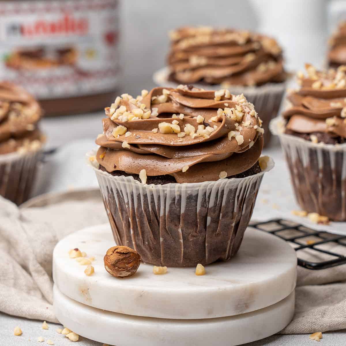 <p>These <a href="https://www.spatuladesserts.com/nutella-cupcakes/">Nutella cupcakes</a> are a chocolate lover's dream. Deliciously flavored, perfectly moist, and filled with creamy Nutella spread, this chocolate hazelnut cupcakes recipe is an indulgent dessert fit for any occasion.</p> <p><strong>Recipe: <a href="https://www.spatuladesserts.com/nutella-cupcakes/">Nutella cupcakes</a></strong></p>
