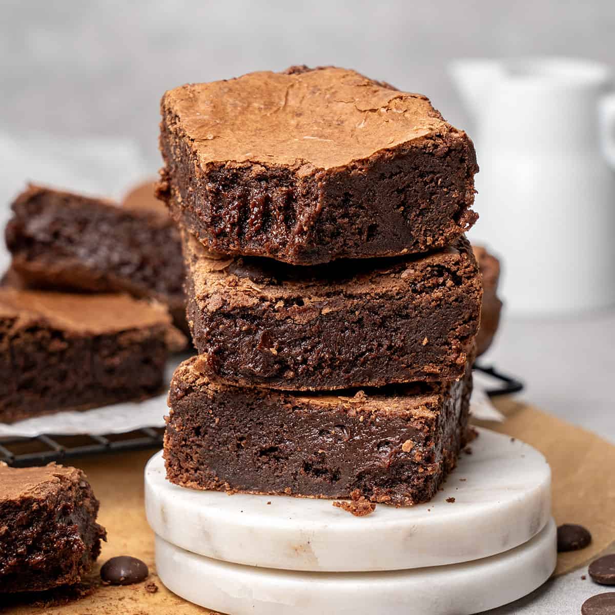 <p>When stored at room temperature, brownies last for <strong>3-4 days</strong>, if properly stored. This is a standard time frame but the exact time could change based on how they are stored, the humidity, and the room's actual temperature. Standard room temperature is generally considered 68- 77 degrees Fahrenheit.</p> <p><strong>Go to the recipe: <a href="https://www.spatuladesserts.com/dairy-free-brownies/">Dairy Free Brownies</a></strong></p>
