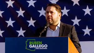 Rep. Ruben Gallego (D-Ariz.) speaks during a campaign event at Grant Park on Saturday, January 28, 2023 in Phoenix, Ariz. Cassidy Araiza for The Washington Post via Getty Images