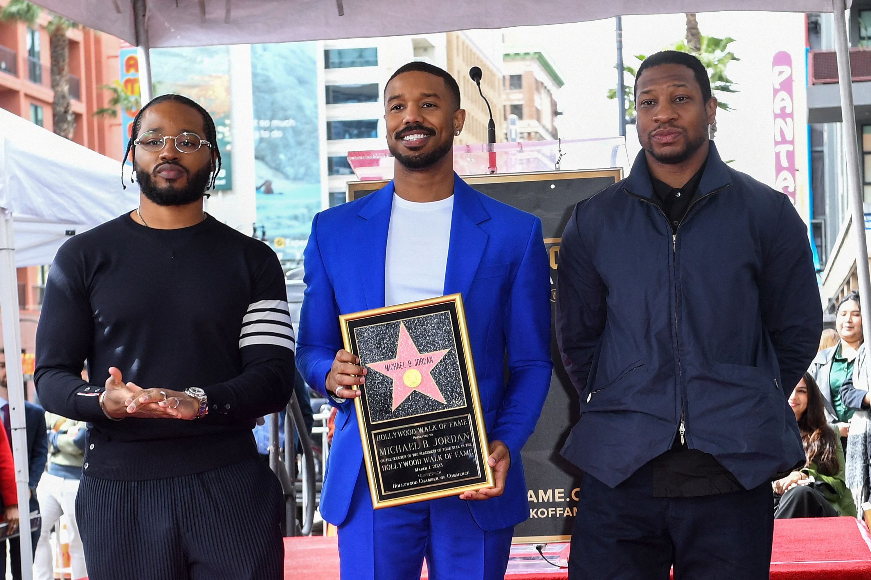 Jordan was joined by "Creed" and "Black Panther" director Ryan Coogler and his "Creed III" co-star Jonathan Majors for the March 1 ceremony.