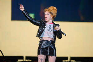 Hayley Williams of Paramore performs before Taylor Swift on the opening night of The Eras Tour at State Farm Stadium in Glendale, aka Swift City, on Friday.