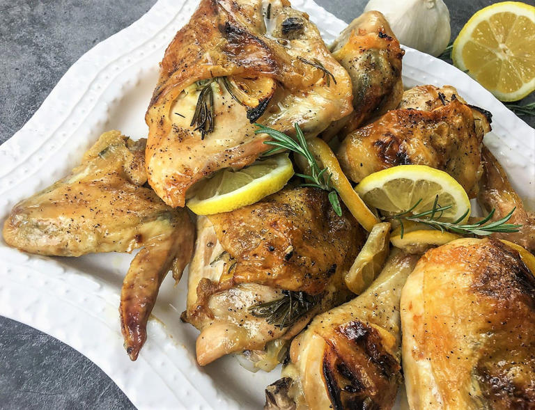 Roasted Chicken Recipe with Lemon and Rosemary