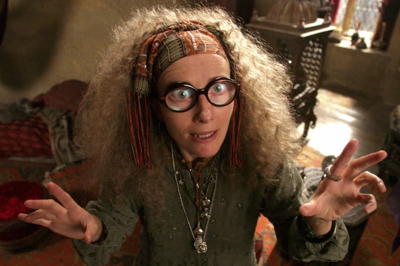 <p>"Professor Sybill Trelawney" may only be a supporting character, but she's certainly a memorable one! "Harry's" eccentric Divination teacher first appeared in Harry Potter and the Prisoner of Azkaban, played by well-known British actress Emma Thompson.</p>