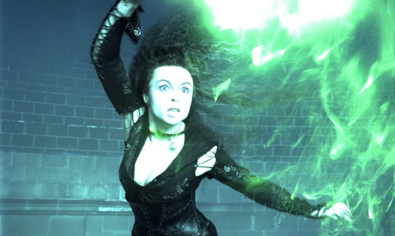 <p>"Bellatrix Lestrange" is one of the most fearsome villains in the Harry Potter universe! Helena Bonham Carter played the witch, who is known for being a devoted follower to "Lord Voldemort" and possessing dark magic.</p>