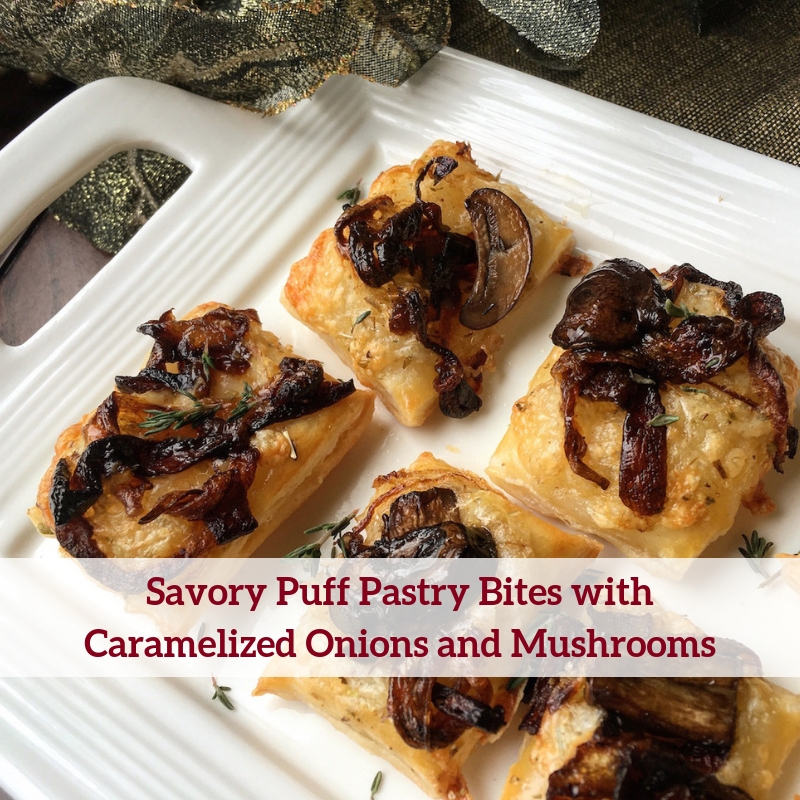 Savory Puff Pastry Bites with Caramelized Onions and Mushrooms