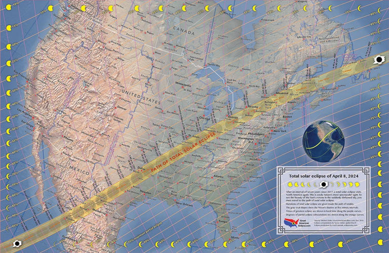 2024 solar eclipse map See the path of totality in Indiana, U.S.