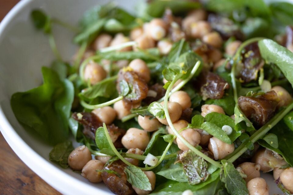 Cresson, Garbanzo Beans, Dates Salad