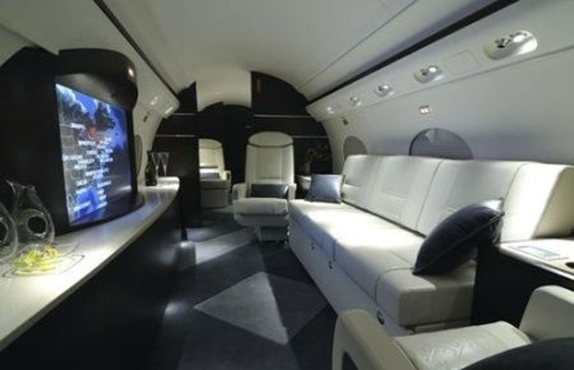 <p>The aircraft features an extra-large, high-definition LCD TV that offers movie theater-quality audio and visuals.</p>  <p>The plane even has controllable mood windows that change color and opacity to further enhance the viewing experience. </p>  <p>In addition to the futuristic entertainment area, the private jet has a formal dining and lounge area, an ultra-modern kitchen, smart bathrooms, and a private bedroom.</p>  <p>And that's not the only aircraft that Perry owns. His collection includes a seaplane, which he used to deliver food to the Bahamas in September 2019 after the nation was devastated by Hurricane Dorian.</p>