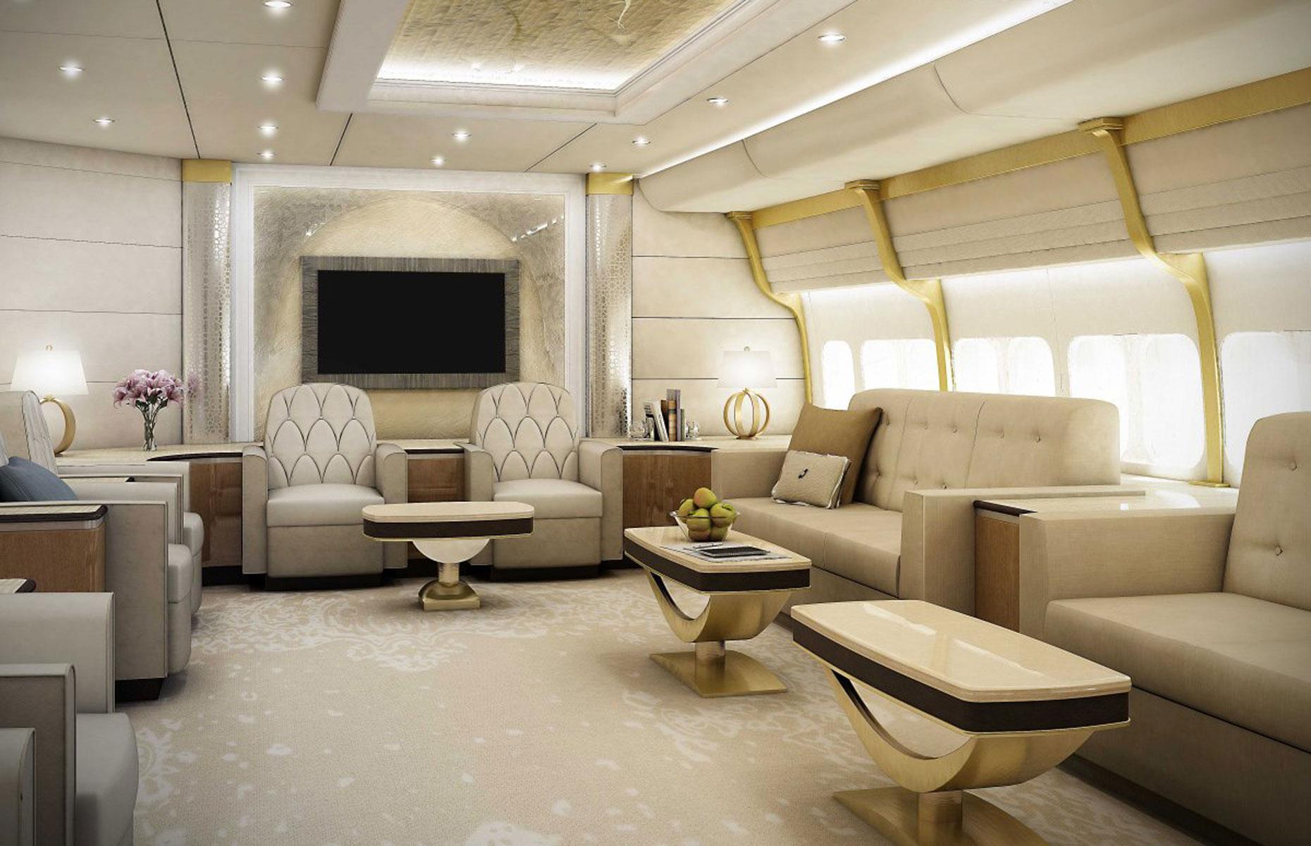 <p>Lau's private jet has a master bedroom suite and also features a guest cabin, several living room spaces, office facilities, and a dining room.</p>  <p>While there aren't photos of Lau's undoubtedly luxurious interiors, Boeing delivered the same plane to a private client in 2016 (pictured). This version was designed and fitted by Greenpoint Technologies. </p>