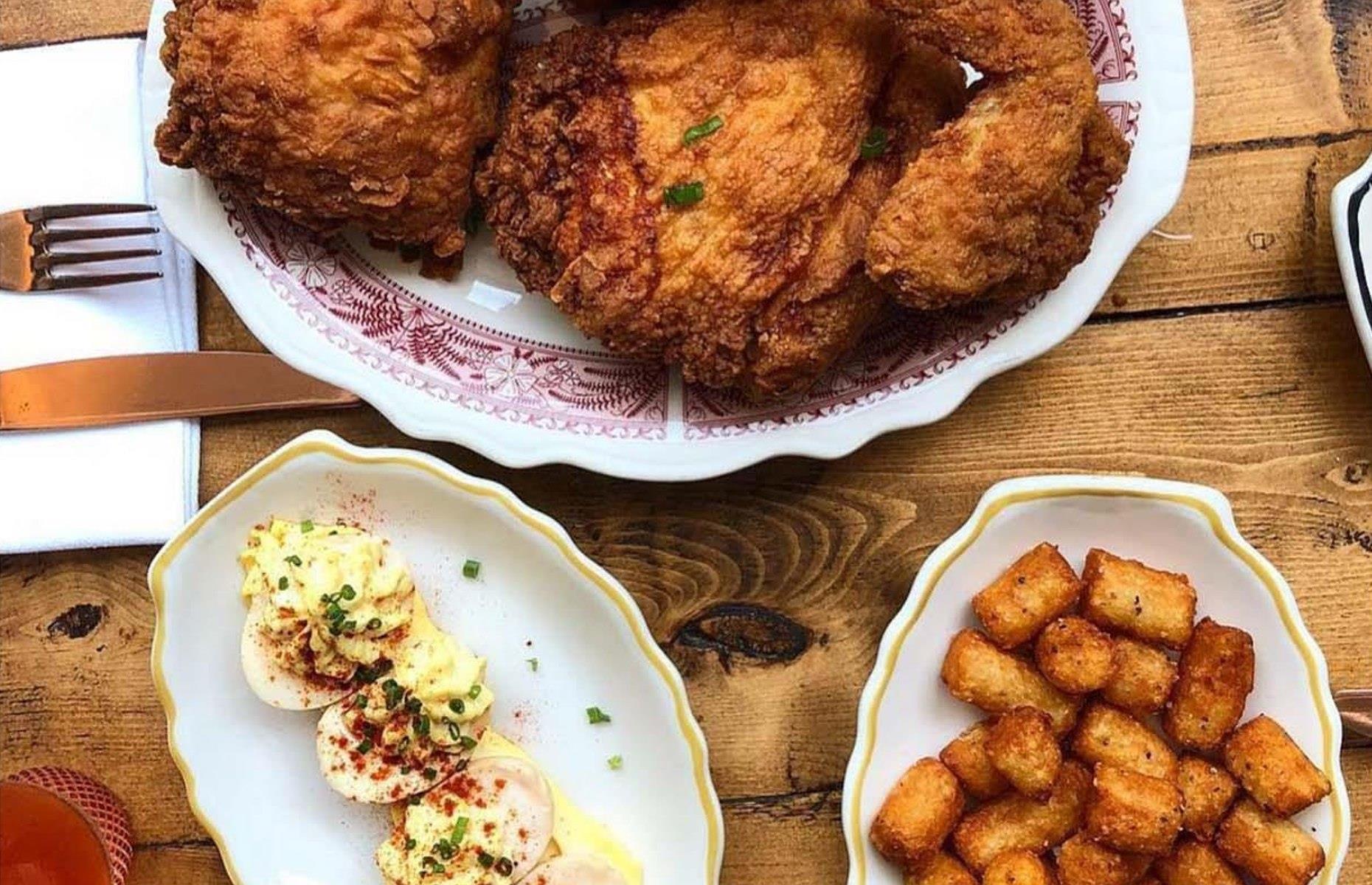 <p><a href="https://haberdish.com/">Haberdish</a> is a quirky brunch and dinner spot dedicated to Southern classics, and choosing a dish here isn't easy. The <a href="https://www.yelp.co.uk/biz/haberdish-charlotte">menu is filled with crowd-pleasers</a> like hush puppies, fried chicken, and tater tots. Apart from the juicy and perfectly crispy chicken, customers particularly love the sweet potato dumplings, served with brown butter, sage, and Parmesan, as well as the smoked deviled eggs with chives and paprika. If you're ordering from the weekend brunch menu, don't miss out on the chicken biscuit sandwich.</p>