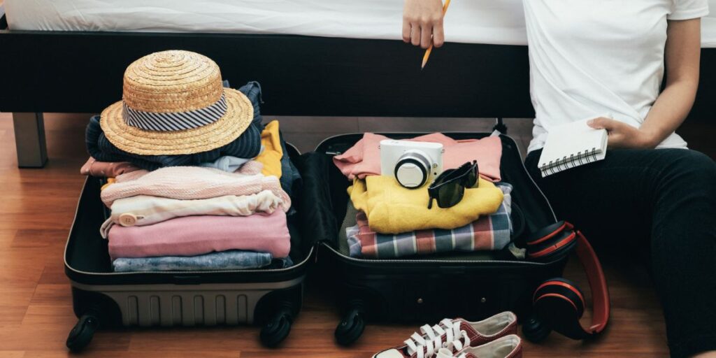 <p>The best thing you can do for yourself is to make a <a href="https://wanderwithalex.com/packing-list-for-international-travel/">packing list</a>! A list will ensure that you’ve packed everything you’ll need and will also ensure you return with everything you left with. </p> <p>Most things you are not allowed to pack in your carry-on will be allowed in your checked bag. There are some restrictions, so check airline policies and TSA guidelines. Here are a few things to consider:</p> <ul>   <li>Checked bag fees do apply and typically cost around $30-50, but some airlines may charge more.</li>   <li>Most airlines have a weight limit of 50 lbs. If you exceed that limit you will be charged additional fees. </li>   <li>The total linear dimensions (L + W + H) cannot exceed 62 inches or you will be charged additional fees.</li>  </ul>