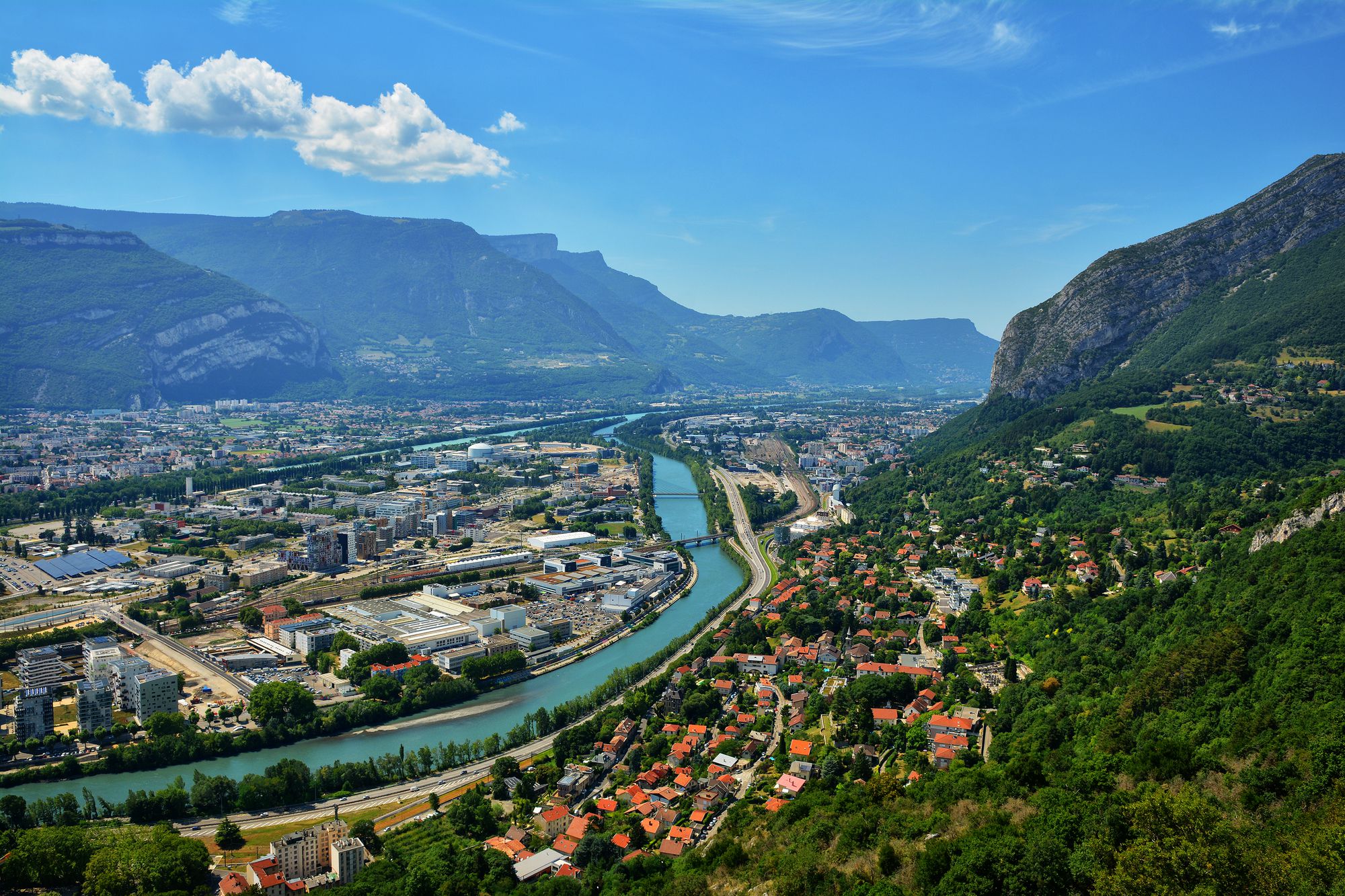 <p>Located in southeastern France, in the Auvergne-Rhone-Alps region, Grenoble is a great choice if you enjoy outdoor life and mountain scenery and are looking for one of the most affordable places to live in France.</p><p>Grenoble is a small city that stands between the Isere and Drac Rivers, at the foot of the Alps. The scenery is absolutely stunning and there is a great choice of outdoor sports including two ski resorts situated just over an hour away. Grenoble has museums and universities, boasting a large student population.</p><p>Grenoble also has an industrial base with a nuclear research facility and semiconductor companies and these are popular with <a href="https://mydolcecasa.com/top-9-best-jobs-in-france-for-english-speakers/">expatriate workers</a>.</p><p>Rental properties are reasonably priced. For example, a 1,000-square-foot apartment costs about $1,200-1,300 per month.</p>