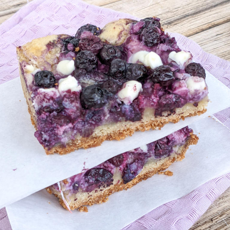 Blueberry and Cream Cookie Bars