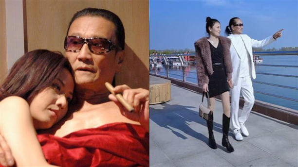 86歲謝賢跟一名辣妹在海邊約會的畫面遭瘋傳，被爆再有「第二春爺孫戀」。（圖／翻攝自微博、小紅書）