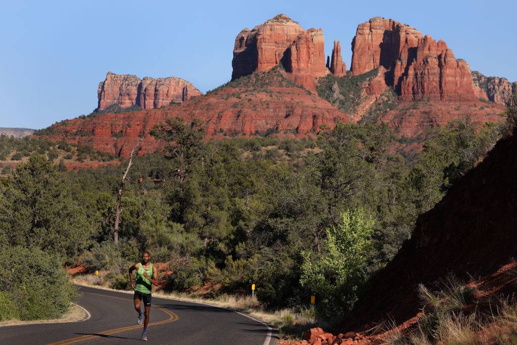 <p>A trip to Sedona, Arizona means a backdrop full of towering red rocks (pictured) and jagged sandstone buttes in contrast with a clear blue sky. In addition to its natural beauty, Sedona has become a very spiritual city.</p> <p>They have spas, "New Age vortexes," meditation centers, and relaxing trails deep in the wilderness for people to find peace. If you're on a time crunch and want to see as much of the town as possible, you may want to do one of their famous helicopter tours.</p>