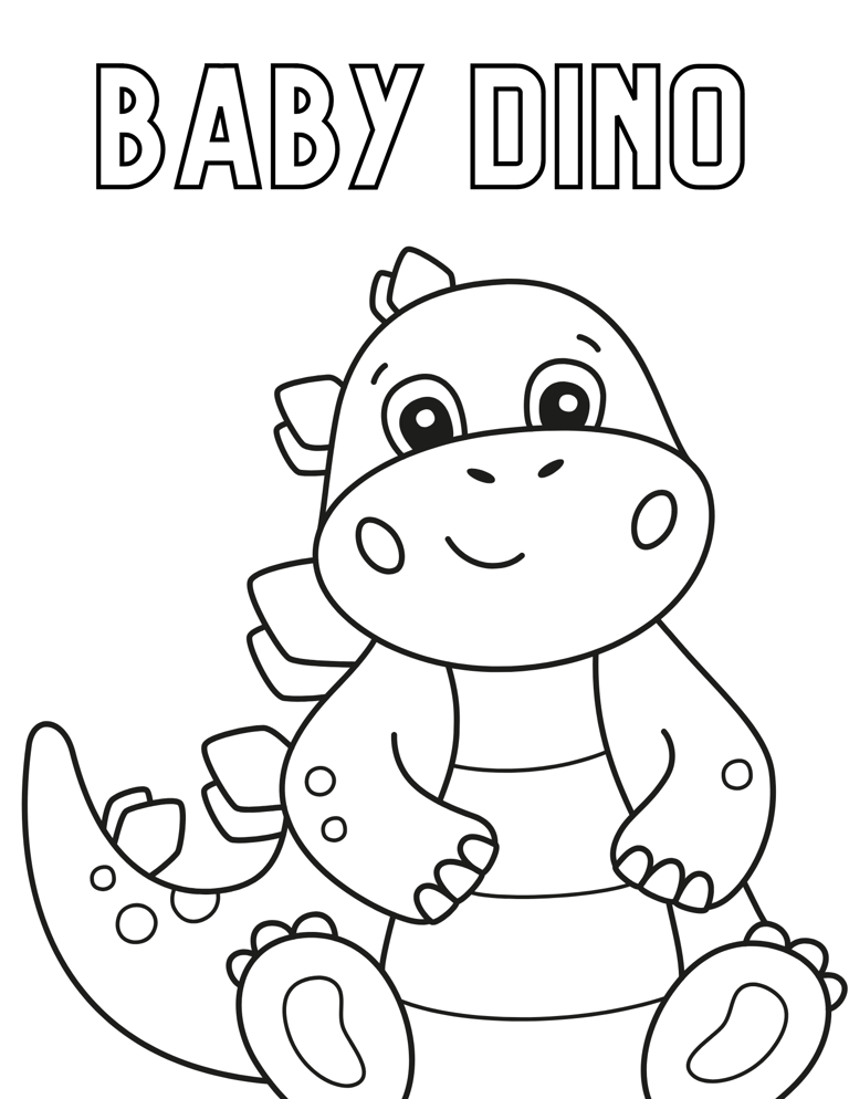 cute dinosaur coloring page