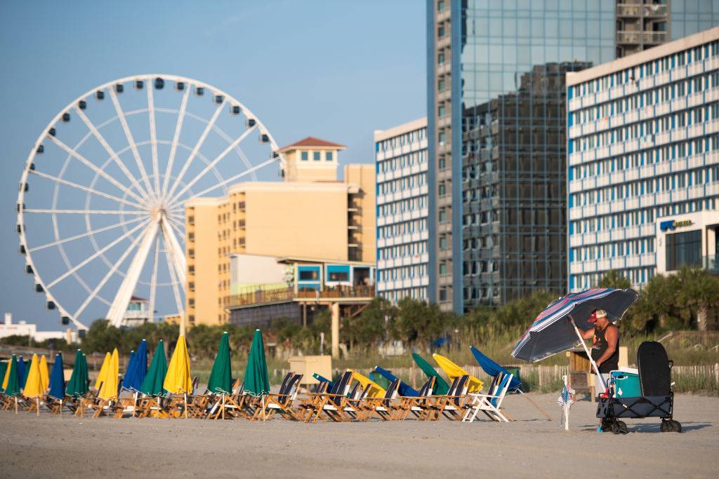 <p>Beaches are one of the top summer vacation spots and one that usually gets a lot of visitors is Myrtle Beach in South Carolina. It's considered to be a family-friendly destination with a boardwalk, Ferris wheel, golf courses, and boat rides.</p> <p>The beaches stretch for over 60 miles, so it hopefully won't be too overcrowded. Not only is the weather great during the summer, but the city experiences sunny days almost every day of the year.</p>