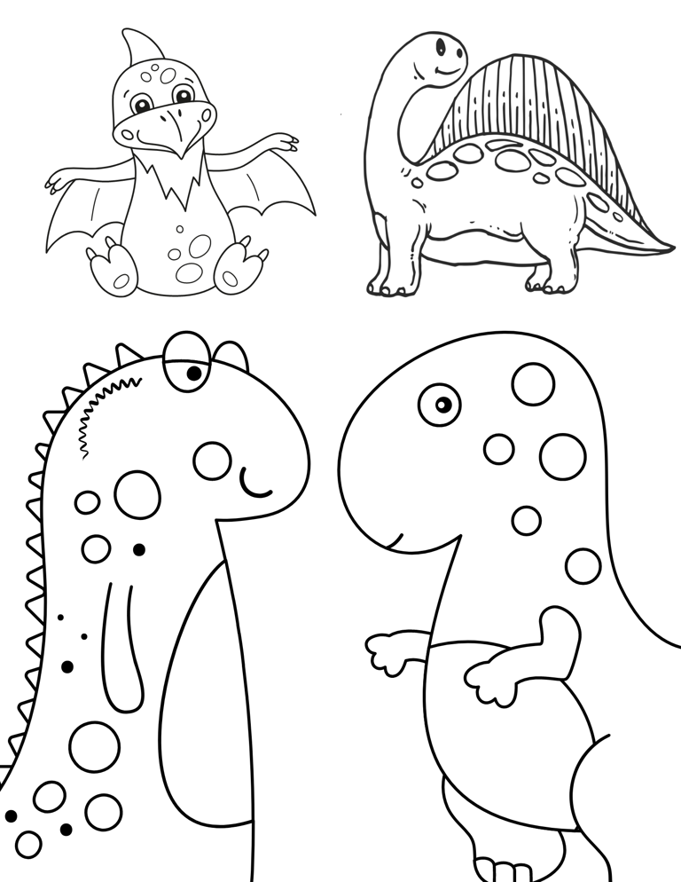 cute dinosaur coloring page