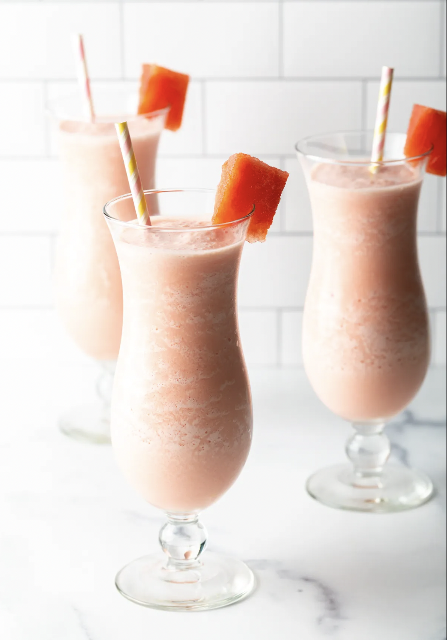 On the lighter side, this watermelon and yogurt smoothie is refreshing and filling and just takes 5 minutes. (via <a href="https://www.aspicyperspective.com/easiest-healthy-watermelon-smoothie/"><strong>A Spicy Perspective</strong></a>)