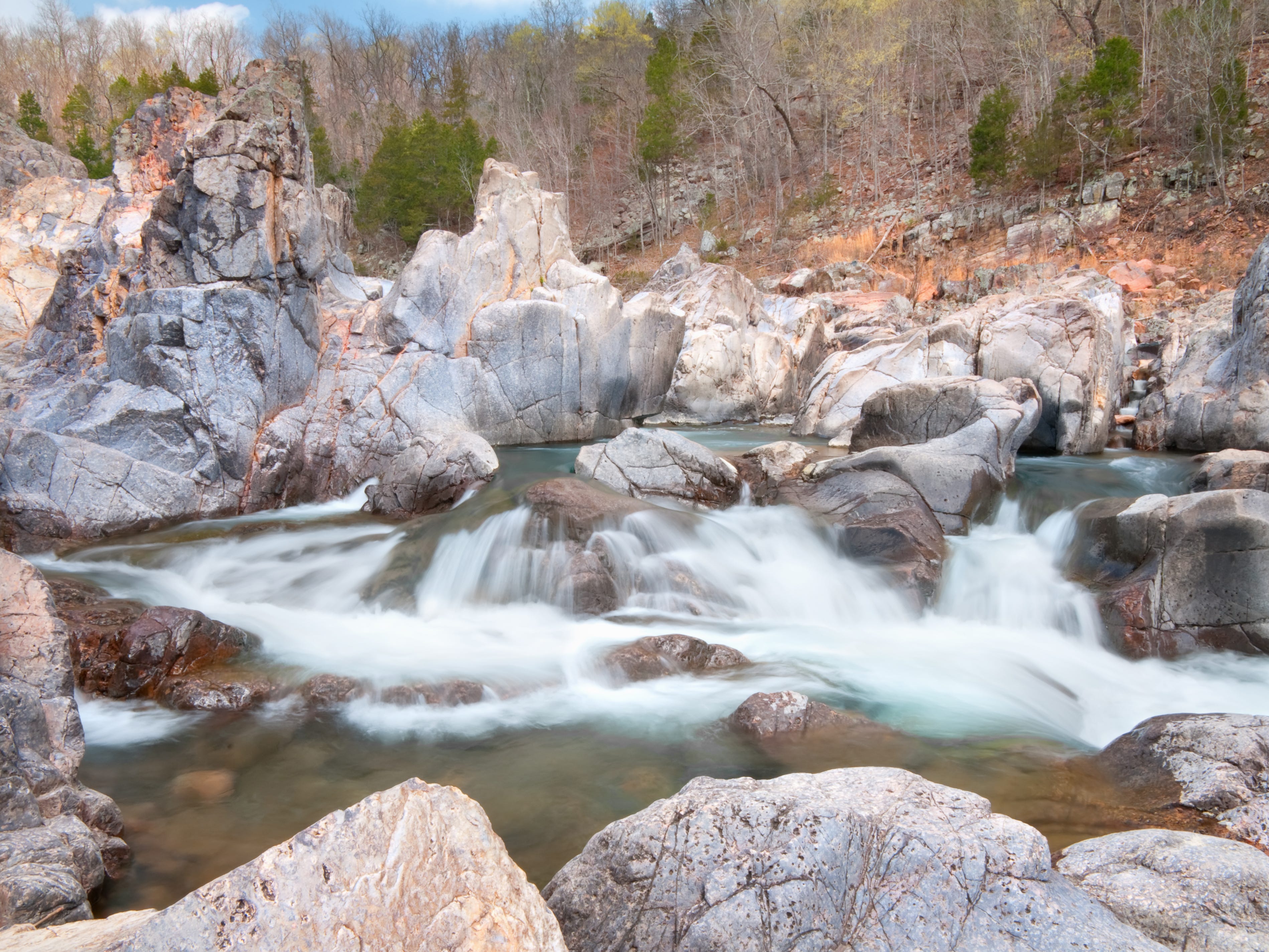 <p>The shut-ins are a series of mild river rapids and <a href="https://nature.mdc.mo.gov/discover-nature/places/johnsons-shut-ins">igneous rocks</a> leftover from volcanic activity billions of years ago. It was named the best state park for camping and RVing in 2022 by <a href="https://www.10best.com/interests/outdoor-adventures/10-best-state-parks-camping-rving-readers-choice-awards-2022/">USA Today</a>.</p>