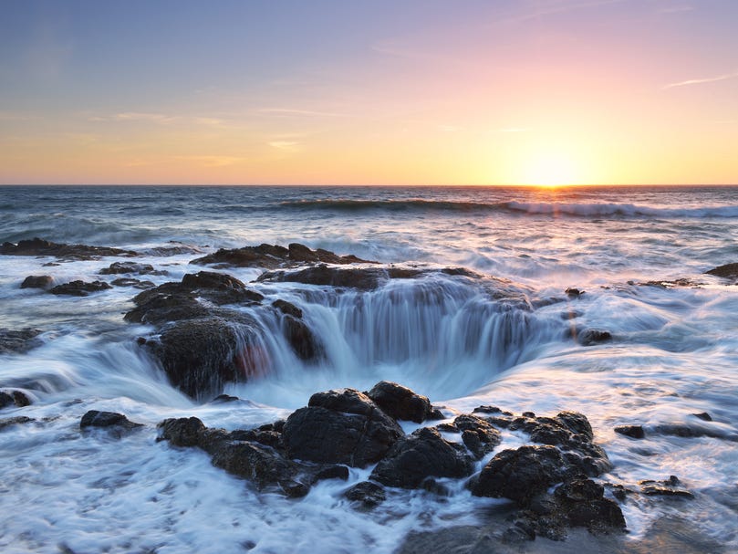 <p>Thor's Well is one of the most popular attractions along the coast of Oregon, according to <a href="https://thatoregonlife.com/2021/12/thors-well/">That Oregon Life</a>. Just don't get too close to this "<a href="https://www.oregonlive.com/travel/index.ssf/2016/07/the_truth_behind_thors_well_th.html">drainpipe of the Pacific.</a>"</p>