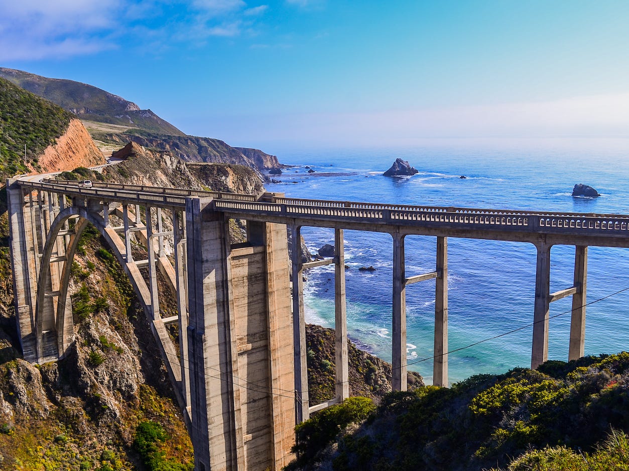 <p>Insider named the Pacific Coast Highway the <a href="https://www.insider.com/best-scenic-drives-in-america-2017-1">most scenic road to drive</a> in California. It's famous for its cliff-side ocean views and pit stops like the Golden Gate Bridge and redwood forests.</p>