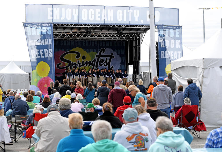 Springfest kicks off with music sung by 4th graders from Ocean City Elementary Thursday, May 5, 2022, in Ocean City, Maryland.